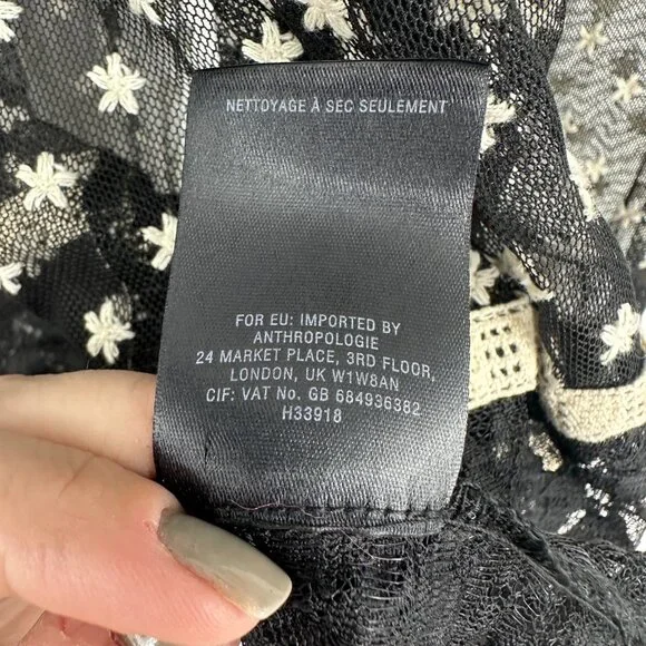 Anthropologie Black and White Lace Blouse - Picture 8 of 9